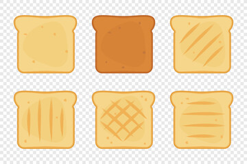 Slices toast bread isolated. Vector illustration