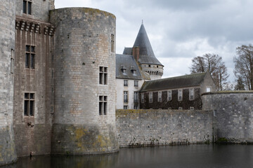 Fototapeta na wymiar Medieval castle of Sully-Sur-Loire, France. It was built in the 14th century and completed a few centuries later. 
