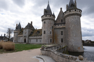 Fototapeta premium Medieval castle of Sully-Sur-Loire, France. It was built in the 14th century and completed a few centuries later. 