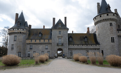 Medieval castle of Sully-Sur-Loire, France. It was built in the 14th century and completed a few centuries later. 