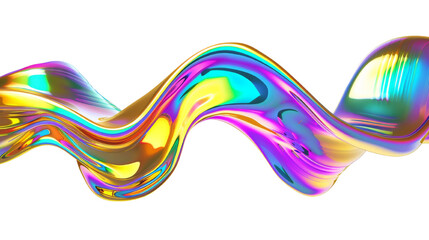 Gradient liquid rainbow on transparent background