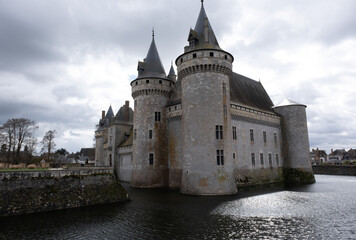 Medieval castle of Sully-Sur-Loire, France. It was built in the 14th century and completed a few centuries later. 