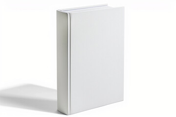 White hard cover book standing on edge