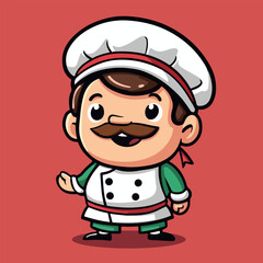 Happy cute chef mascot vector illustration