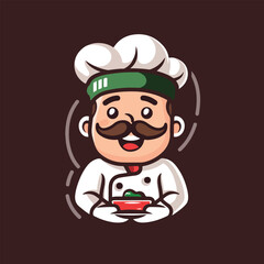 Happy cute chef mascot vector illustration