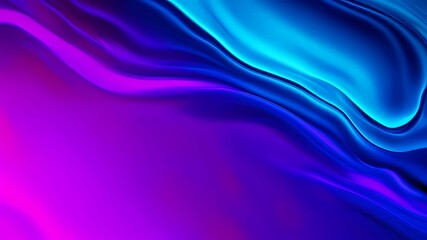 Obraz premium Abstract wavy background in purple and blue hues with a glossy, liquid metal appearance, wallpapers, or graphic design elements. Black blue purple silk satin. Сopy space for text or product 