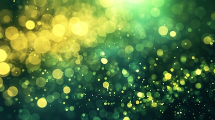 Obraz premium Bright Chartreuse Bokeh Lights Abstract Background, Optical Glitter and Sparkle, High-Definition Imagery
