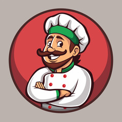 Happy cute chef mascot vector illustration