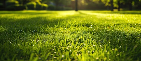 Green grass with sunlight