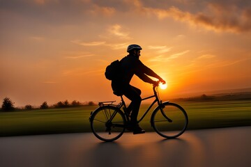 Obraz premium person rides a bicycle