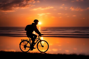 Fototapeta premium person rides a bicycle