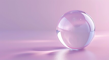3D rendering of a crystal ball on a pink background.