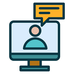 Fototapeta premium Chat Outline Color Icon