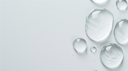 Fototapeta premium transparent gel serum water drop on white background with writing space
