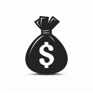 recommend clip art: Vector illustration of money and investment. Black silhouette over white background.