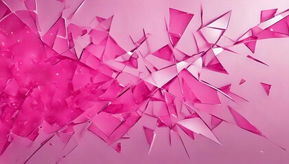 Pink broken and shattered glass background. Ai generated.