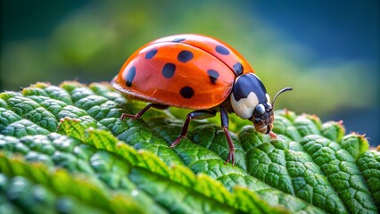 Fototapeta premium ladybug on the leaf, high quality picture. close up