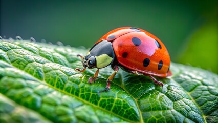 Fototapeta premium ladybug on the leaf, high quality picture. close up