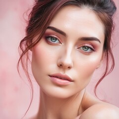 Fototapeta premium A beautiful face with perfect makeup