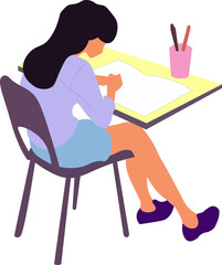 Fototapeta premium female student studying, female student preparing for an exam