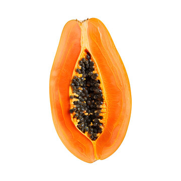 Sliced papaya isolated on transparent background