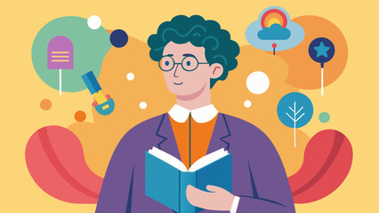 Through their extensive research a neurodivergent historian uncovers the contributions of queer individuals in shaping key historical events. Vector illustration