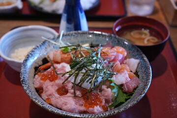 Japanese food, Kaisendon bowl in Hokkaido, Japan - 日本料理 北海道 海鮮丼
