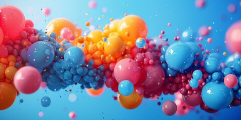Colorful 3D spheres floating in mid-air