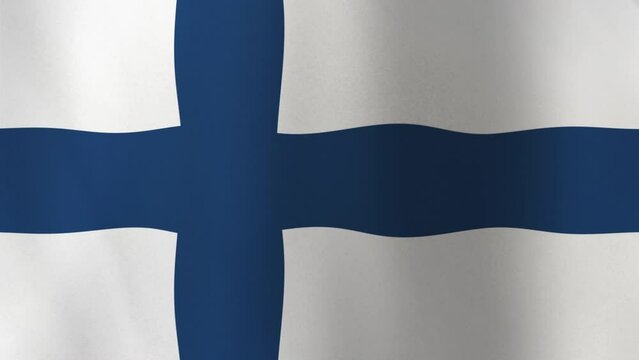 Waving Flag of Finland, 4K Seamless Loop Animation. Finn Flag 3d Flowing Cloth Motion Graphics Backdrop for Social Media, Streaming and Channels