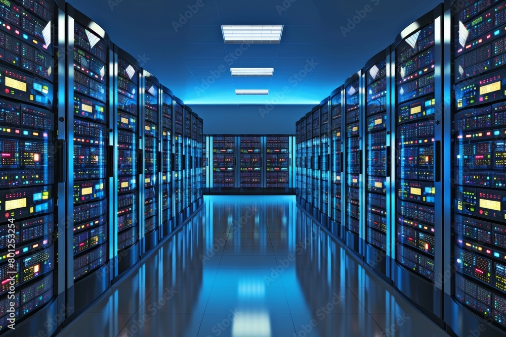 Poster essential concepts of data storage and database management in computer server systems