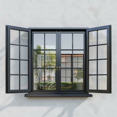 Black modern house window