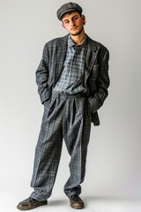 Young man with hat and vintage suit