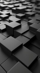 Black 3D cubes background