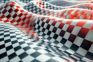 Red and white checkered surface