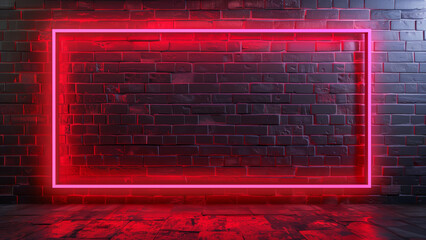 Illuminated Mystery: Red Neon Glowing Text Frame