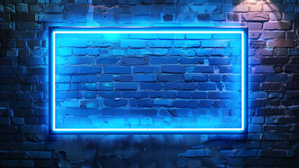 Illuminated Mystery: Blue Neon Glowing Text Frame