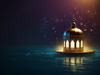 islamic eid background design with glow light effect