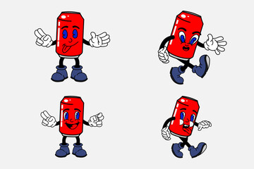 old cartoon mascot character elements. different clipart, faces, limbs. character creator for vintage retro logos and branding. isolated vector illustrations