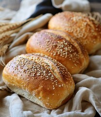 Loaf of bread with sesame seeds