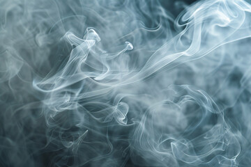 Wisps of light gray smoke on a dark background, ethereal appearance