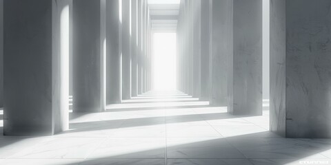 Fototapeta premium Futuristic White Marble Corridor