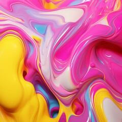 Colorful abstract painting with vibrant colors and fluid shapes