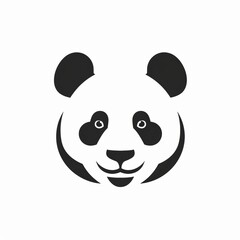 Fototapeta premium Vector illustration icon of a cute panda head over white background.