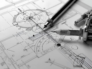 "Lines of Ingenuity: Illuminating Concepts Through the Artistry of a Technical Drawing Logo"
