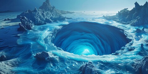 Whirlpool in the Arctic Ocean - obrazy, fototapety, plakaty