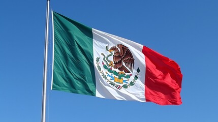 Flag of Mexico waving in the wind. Mexico flag. Mexican flag. MX flag.