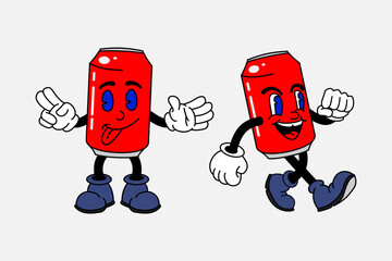 old cartoon mascot character elements. different clipart, faces, limbs. character creator for vintage retro logos and branding. isolated vector illustrations