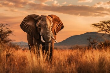 Fototapeta premium Majestic African Elephant in the Wild