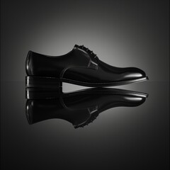 Imagen de moda con zapatos negros como pieza central, destacando su versatilidad y potencial para crear looks increíbles. - obrazy, fototapety, plakaty