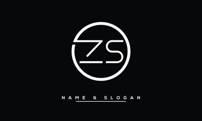 ZS, SZ Z, S Abstract Letters Logo Monogram